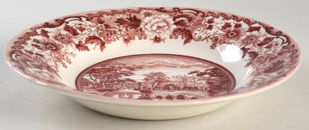 Belmont Pink Rim Soup Bowl