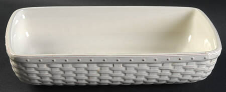 Woven Reflections Cream Long Basket Server