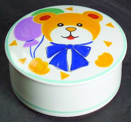Happy Bear 3" Round Box & Lid