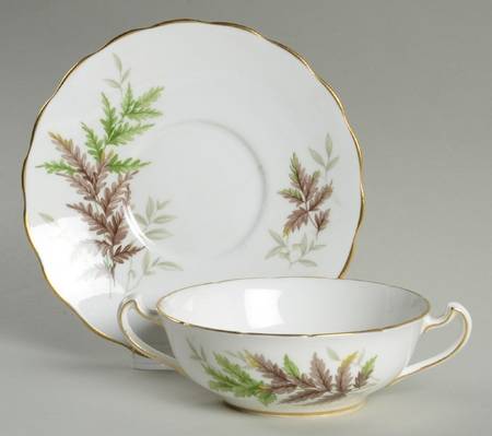 Spraywood Flat Cream Soup Bowl & Saucer Set