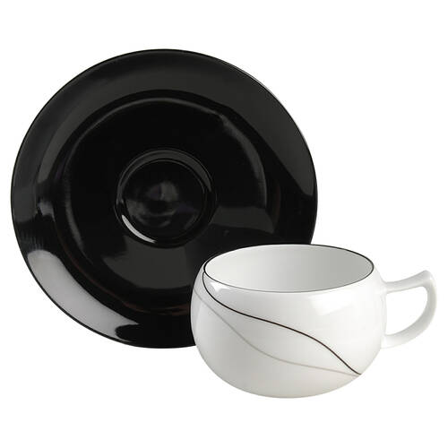 Threads Flat Cup & Saucer Set