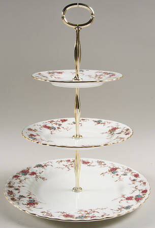 Ancestral (GLOBE BACKSTAMP) 13 7/8"-14 1/4" 3-Tiered Serving Tray(DP,SP,BB) HC