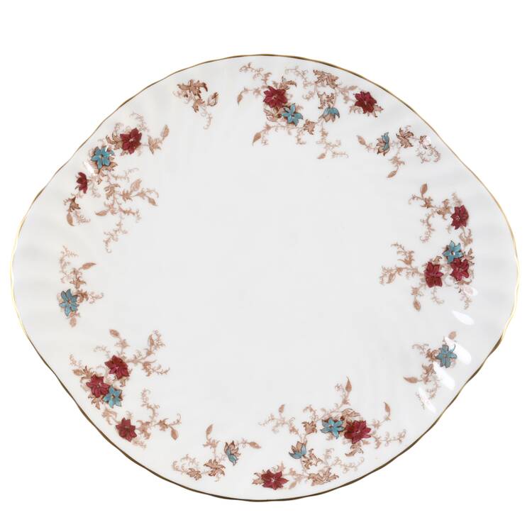 Ancestral (GLOBE BACKSTAMP) Handled Cake Plate