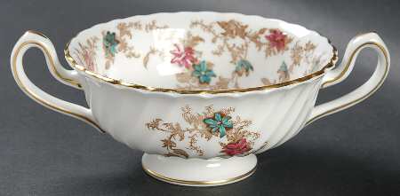 Ancestral (GLOBE BACKSTAMP) Footed Cream Soup Bowl