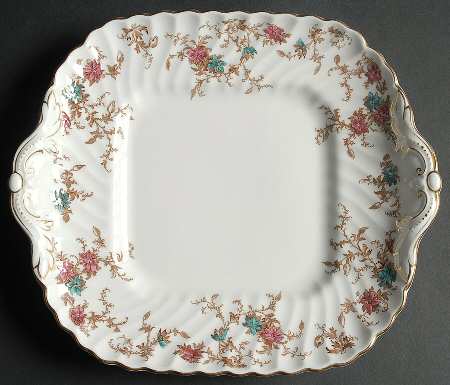 Ancestral (GLOBE BACKSTAMP) Square Handled Cake Plate