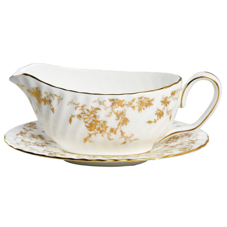 Ancestral Gold Gravy Boat & Underplate