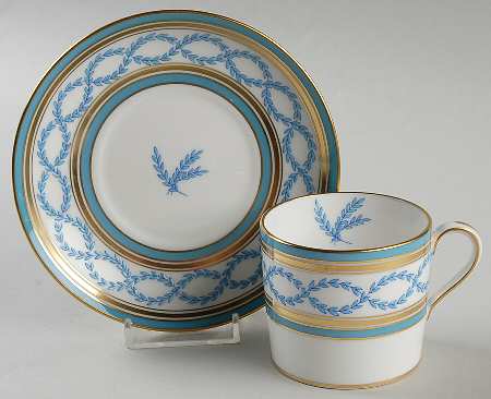 Antoinette Aqua Flat Cup & Saucer Set