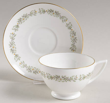 April Footed Cup & Saucer Set