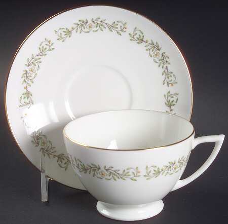 April Footed Cup & Saucer Set
