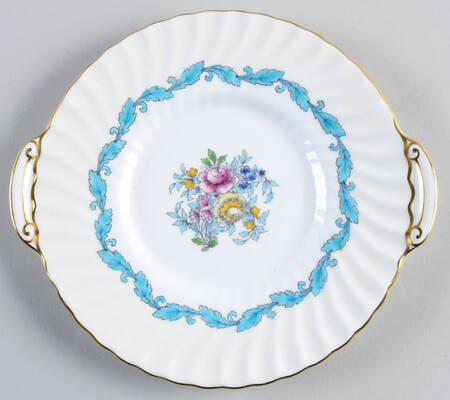 Ardmore Ivory and Turquoise Handled Cake Plate