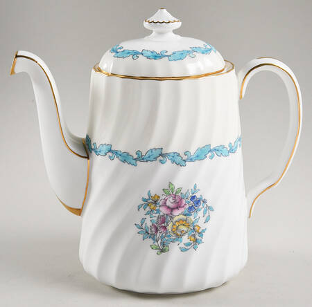 Ardmore Ivory and Turquoise Coffee Pot & Lid