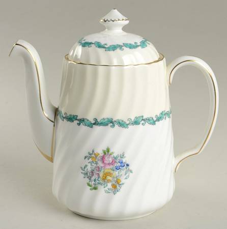 Ardmore Ivory and Turquoise Coffee Pot & Lid