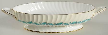 Ardmore Ivory and Turquoise Oval Vegetable No Lid