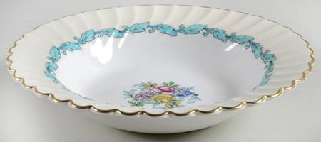 Ardmore Ivory and Turquoise Rim Soup Bowl