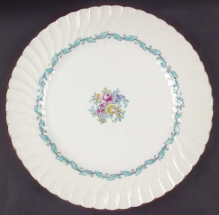 Ardmore Ivory and Turquoise 13" Chop Plate (Round Platter)