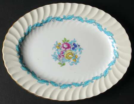 Ardmore Ivory and Turquoise 10" Oval Serving Platter