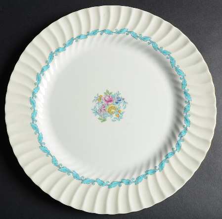 Ardmore Ivory and Turquoise 15" Chop Plate (Round Platter)