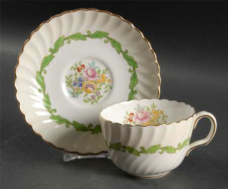 Ardmore (Green Leaf) Flat Cup & Saucer Set