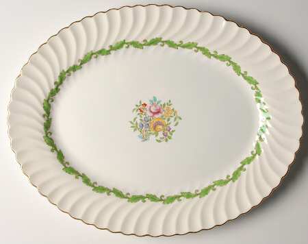 Ardmore (Green Leaf) 15" Oval Serving Platter