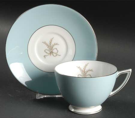 Ardsley Turquoise Footed Cup & Saucer Set