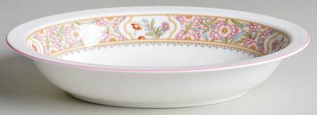 Asian Flowers 10" Oval Vegetable Bowl