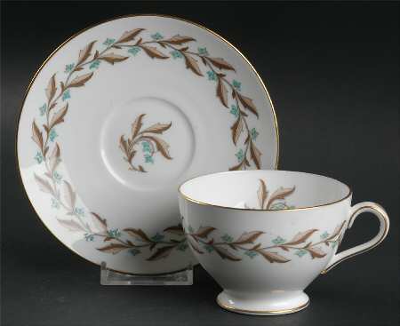 Ashton (Gold Trim) Footed Cup & Saucer Set