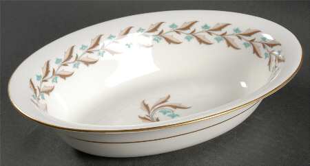 Ashton (Gold Trim) 10" Oval Vegetable Bowl