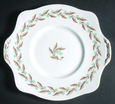 Ashton (Gold Trim) Square Handled Cake Plate