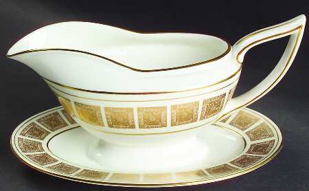 Athena Ivory Gravy Boat with Attached Underplate