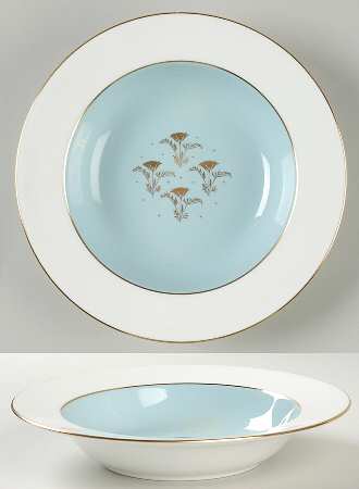 Aurora Turquoise Rim Soup Bowl