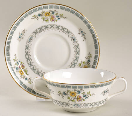 Avignon Flat Cream Soup Bowl & Saucer Set