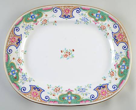 B157 (Gold Trim) 16" Oval Serving Platter