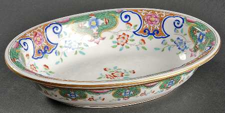 B157 (Gold Trim) 9" Oval Vegetable Bowl