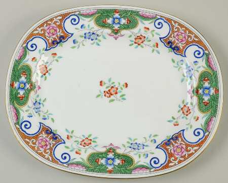 B157 (Gold Trim) 13" Oval Serving Platter