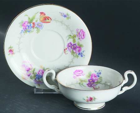 Berkshire Footed Cream Soup Bowl & Saucer Set