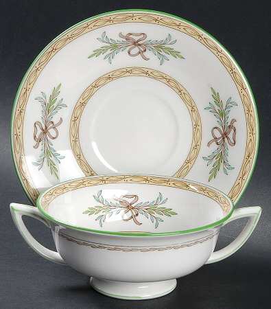 Beverley Footed Cream Soup Bowl & Saucer Set