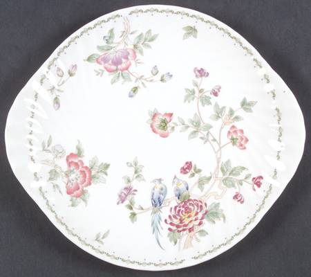 Birds of Paradise Handled Cake Plate