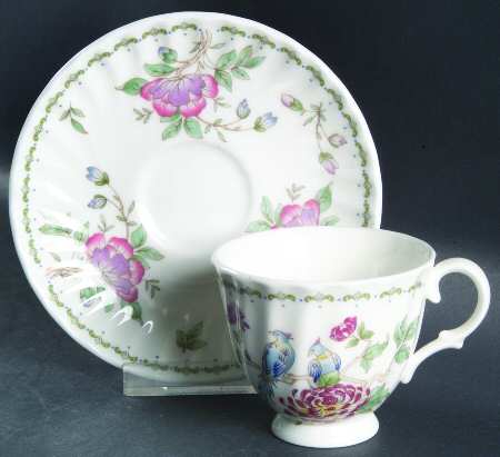 Birds of Paradise Footed Demitasse Cup & Saucer Set