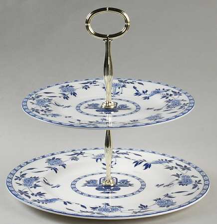 Blue Delft 2-Tiered Serving Tray (Dinner & Luncheon Plates)