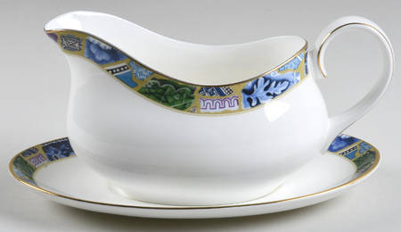 Blue Mosaic Gravy Boat & Underplate