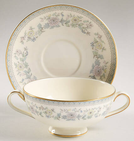 Bordeaux Footed Cream Soup Bowl & Saucer Set