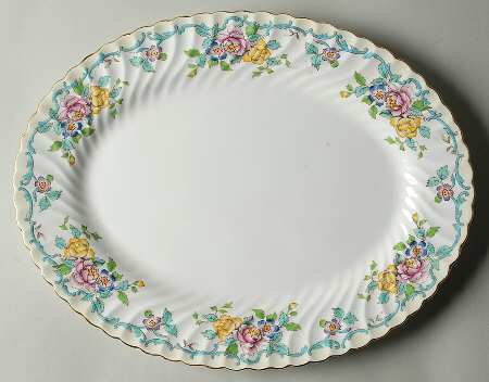Branksome Turquoise 15" Oval Serving Platter