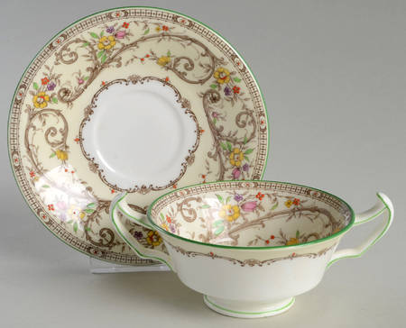 Brentwood Footed Cream Soup Bowl & Saucer Set