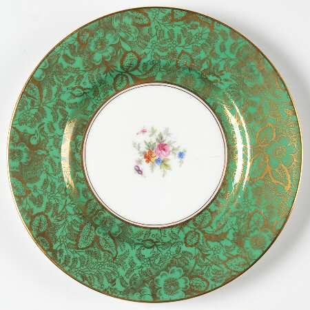 Brocade Green Dessert/Pie Plate