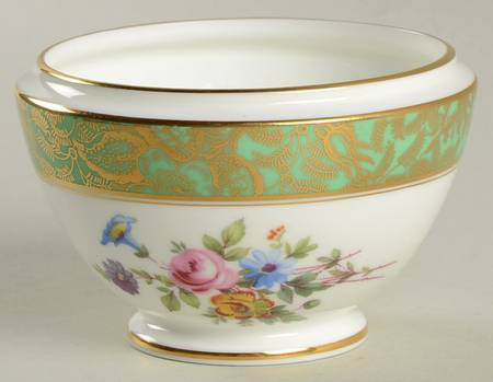 Brocade Green Open Sugar Bowl