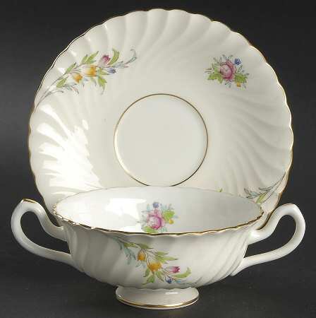 Bromley Footed Cream Soup Bowl & Saucer Set