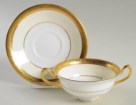 Buckingham Footed Cream Soup Bowl & Saucer Set by Minton