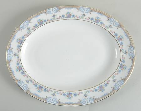Byron (Blue Flowers) 13" Oval Serving Platter