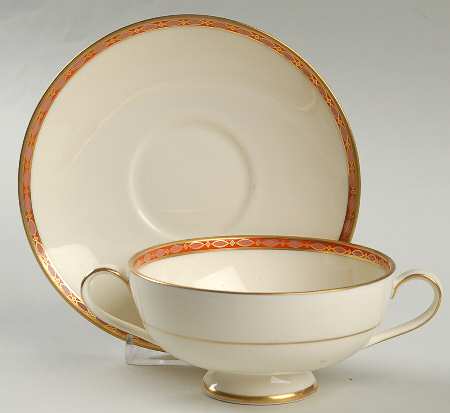 Carlton Footed Cream Soup Bowl & Saucer Set