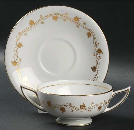 Carlisle Footed Cream Soup Bowl & Saucer Set